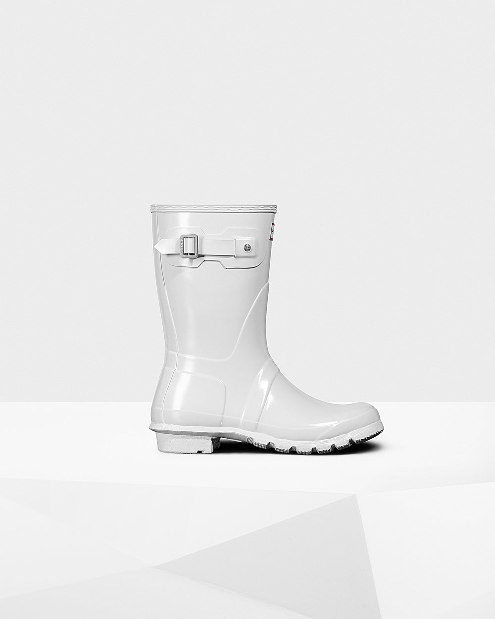 Hunter Original Gloss Short Rain Boots - Outlet Womens White - DNMPBO649